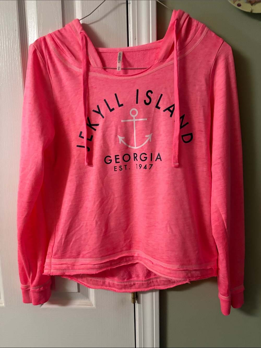 Jekyll Island Georgia Neon Pink Scoop Neck Pullover
